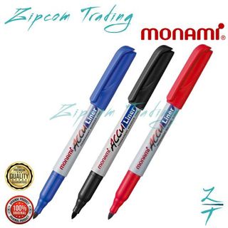 MONAMI ACCU Liner Non- Permanent Marker - X Fine- Red, Yellow, Purple, Brown, Orange 