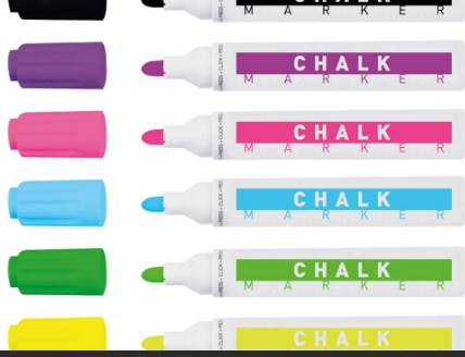 Molin- Liquid Chalk Markers- Yellow, Purple, Pink, Orange, Blue, Black, Green