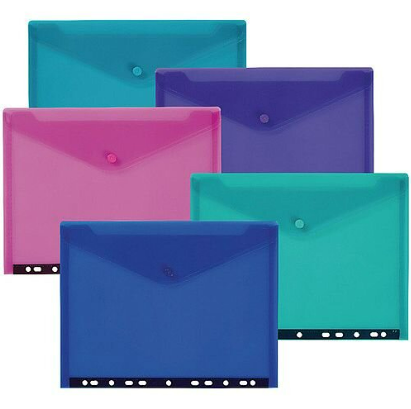 SnSpake - Polyfile Ring Binder A4 Wallet - Teal, Green, Blue, Pink, Purple